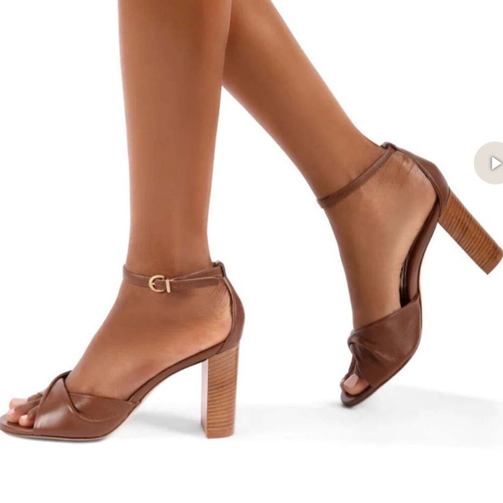 Marion Parke Carrie 85 Block Heel Sandal in Caramel Size 38.5